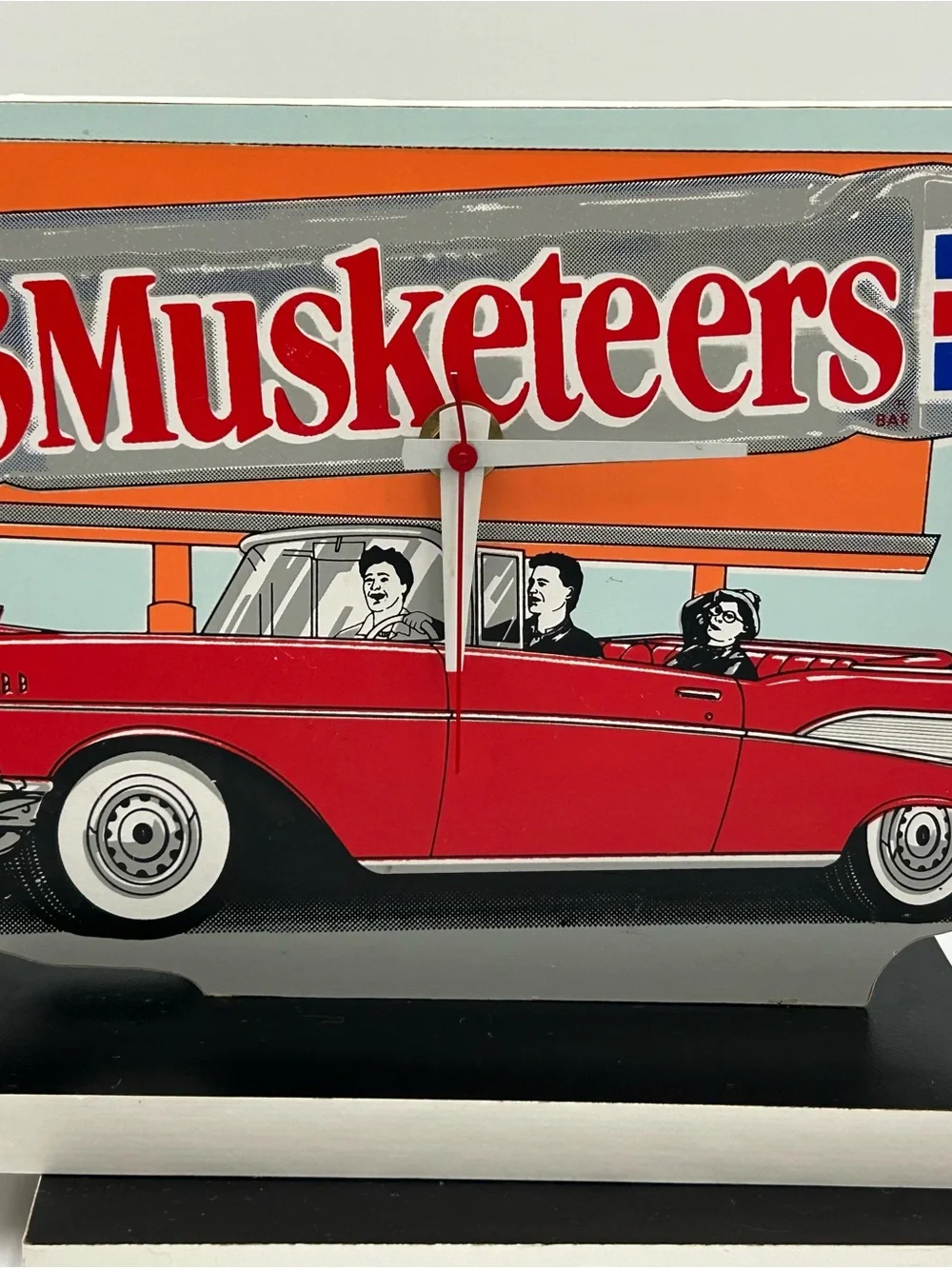 Three Musketeers Candy Retro style Car Clock